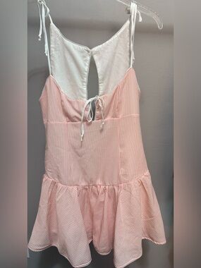 Beverly and Beck Pink Tie-Shoulder Mini Dress